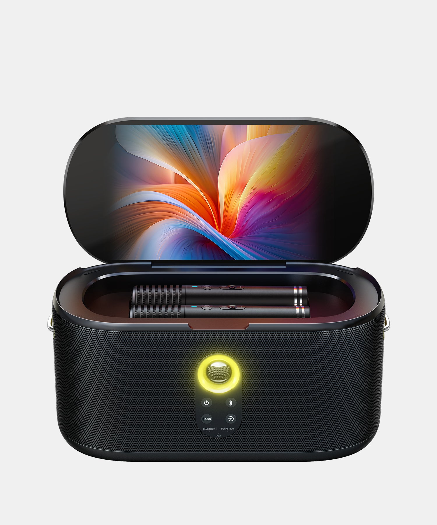 Yipp! portable karaoke machine with screen and wireless microphones